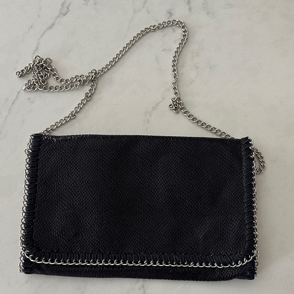 New Snakeskin Chain-Trim Shoulder Bag